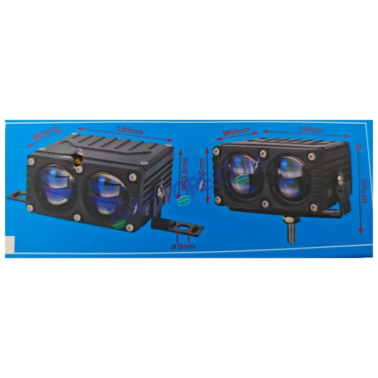 HJG Blaze 2 Lens Waymaker Pro 160W Blaze 2 Lens Foglight New Model LED Foglight with Laser Spot and Wide Spread Red/White/Yellow 160W Foglight Ultra Wide Dual Intensity LED Driving Fog Light 3000K/6500K Universal For All Cars & Bikes LIU HJG Blaze 2 Fog - Biker.Store - www.biker.store
