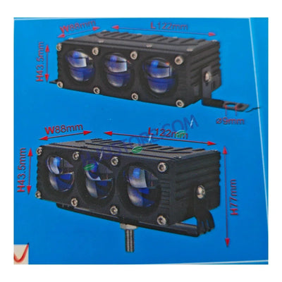 HJG Blaze 3 Lens Waymaker Pro 240W Blaze 3 Lens Foglight New Model LED Foglight with Laser Spot and Wide Spread Red/White/Yellow 240W Foglight Ultra Wide Dual Intensity LED Driving Fog Light 3000K/6500K Universal For All Cars & Bikes LIU HJG Blaze 3 Fog - Biker.Store - www.biker.store
