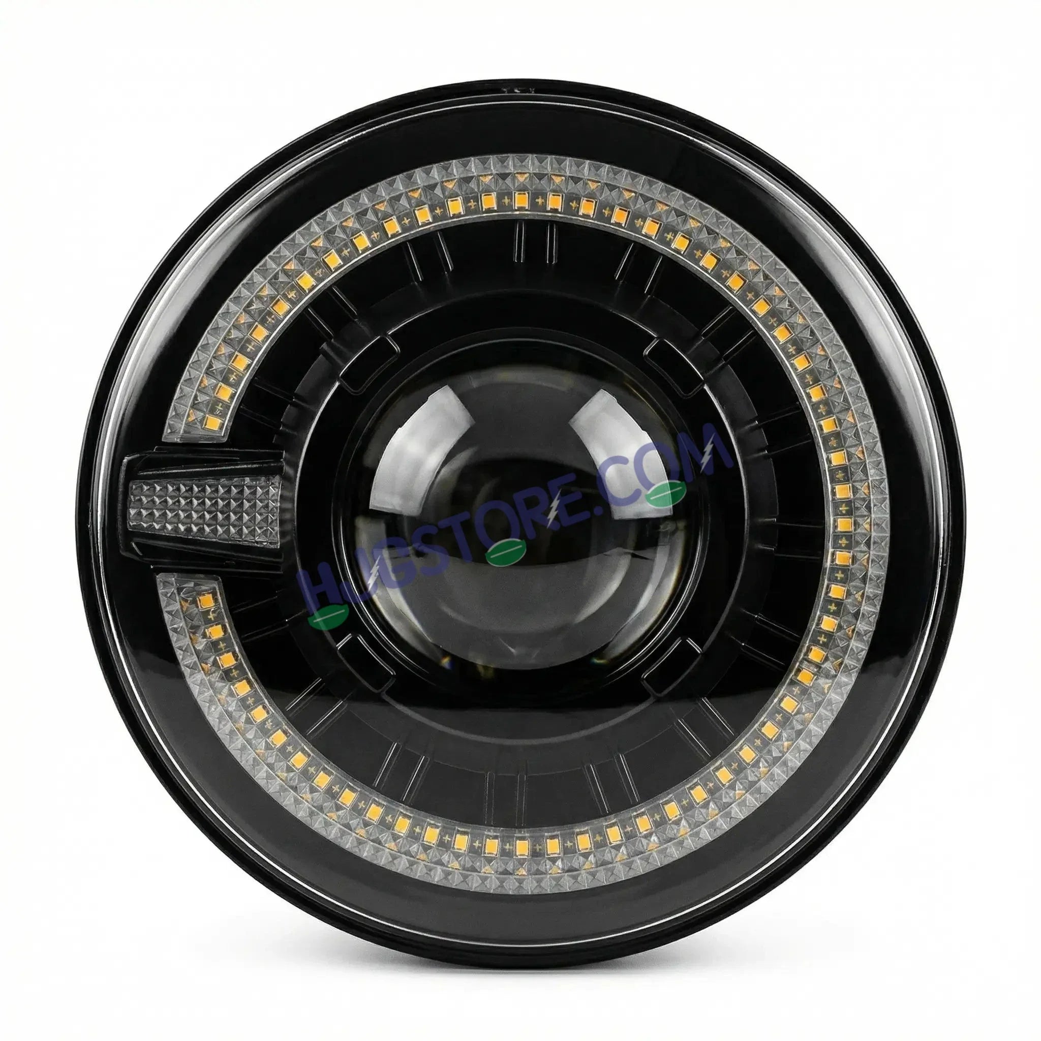 HJG C-320 7 Inch Headlight Set Pack of 2 108W Projector Ultra Wide 7 Inch Headlight Assembly 2pc C-320 Left Right White LED Headlight Projector Headlight Assembly | 108W CREE/Osram LED Chip Multi DRL Compatible with Jeep, Jimny, Thar, Gypsy - Set of 2, H4 - Biker.Store - www.biker.store