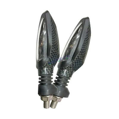 HJG Indicator Carbon Fibre Waterproof Flexible Blinker Bright LED Indicators Universal For All Bike Models Motorcycle Turn Signal Lights HJG Carbon Fibre Indicator, Pack of 2 - Biker.Store - www.biker.store