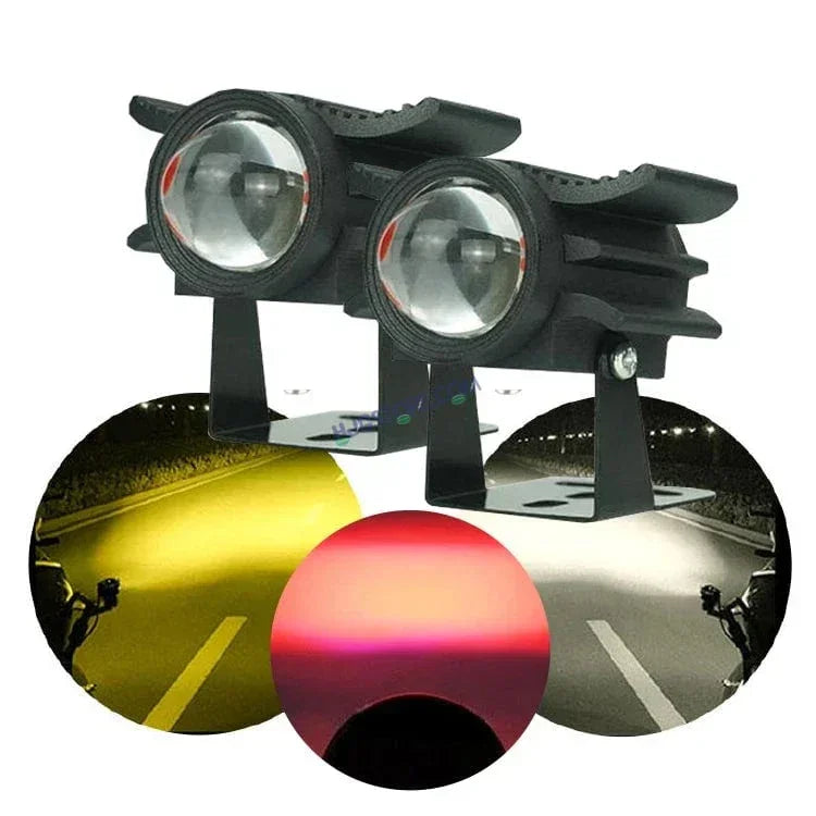 HJG Devil Fly Foglight 80W with Red DRL Mini Fly Foglight Light Red Devil Eye Light Multiple Connecting Red Yellow White Color HJG Mini Devil Fly Foglight, Pack of 2 New Model HJG - Biker.Store - www.biker.store