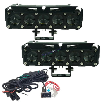 HJG LIU HJG Future Eyes 5 Lens Heavy with Remote Wiring Harness Kit 150W 5 Lens MEGA DRIVE Fog Light For Bike/Car/Thar/Jeep ( Cool White, 75W each * 2 = 150W Total ) - Pack of 2 HJG Future Eyes 5 Lens with Remote Wiring Harness Kit - Biker.Store - www.biker.store