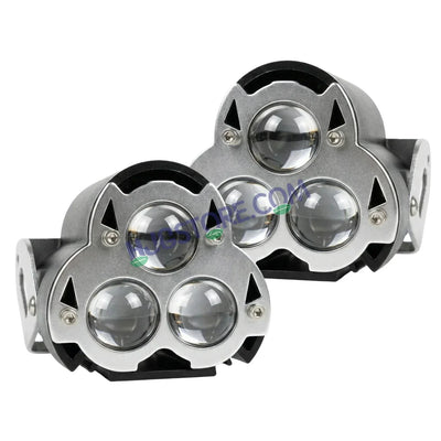 HJG G15 Dragon Triple Lens 60W Foglight with White/Yellow/Flash Mode Projector Foglight 60W Foglight Ultra Wide Dual Intensity LED Fog Lights White/Yellow/Warm White/Flash Hi/Lo Beam Fog Universal For All Cars & Bikes LIU HJG G15 Dragon 60W Foglight 2pc - Biker.Store - www.biker.store