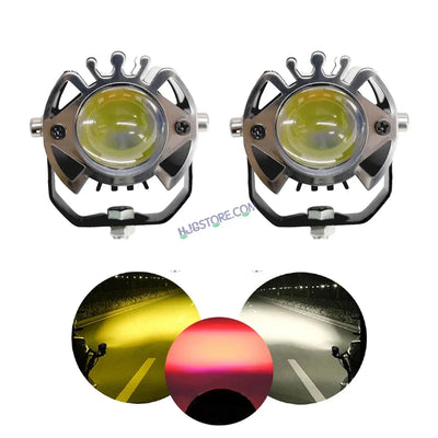 LIUHJG HJG ORIGINAL G16 Pack of 2 30W Mini Drive Spotlight Yellow/White Motorcycle Mini Driving Fog Light 7500LM High/Low Beam Motorcycle Spot Light with Red DRL, White, Yellow (Pack of 2) G16 Fog Pair - Biker.Store - www.biker.store