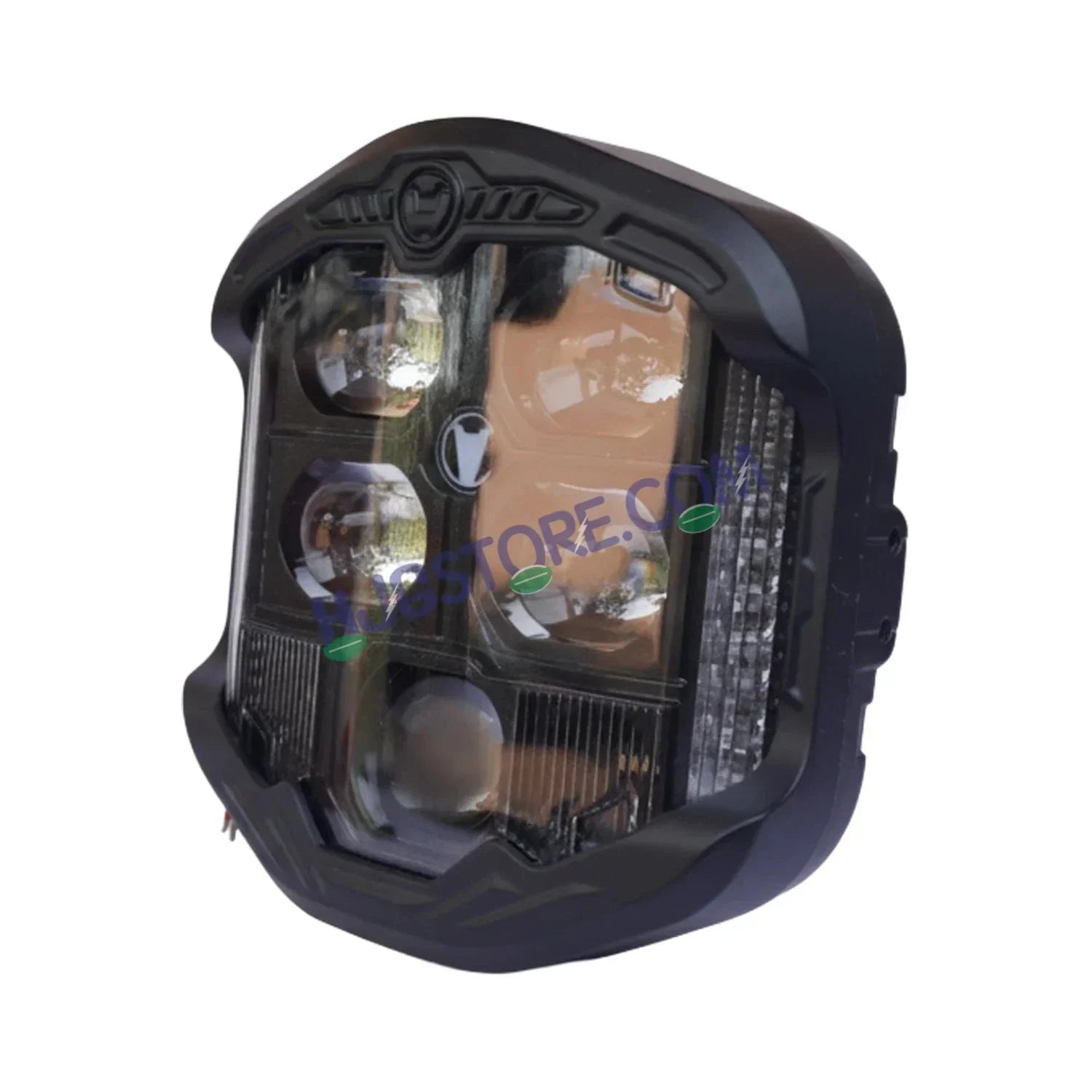 HJG GodsEye 5 Lens Original Gods Eye 5 LED 1.0 White/Red Off Road 7 inch 120W LED Headlight Spot Light Fog Light Universal For Bike, Truck, Jeep, Thar Car Bike Led Headlights Lights Led Fog Lights For Motorcycle Car SUV Lights, Pack of 1 LIU HJG GodsEye 5 - Biker.Store - www.biker.store