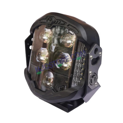HJG GodsEye 5 Lens Original Gods Eye 5 LED 1.0 White/Red Off Road 7 inch 120W LED Headlight Spot Light Fog Light Universal For Bike, Truck, Jeep, Thar Car Bike Led Headlights Lights Led Fog Lights For Motorcycle Car SUV Lights, Pack of 1 LIU HJG GodsEye 5 - Biker.Store - www.biker.store