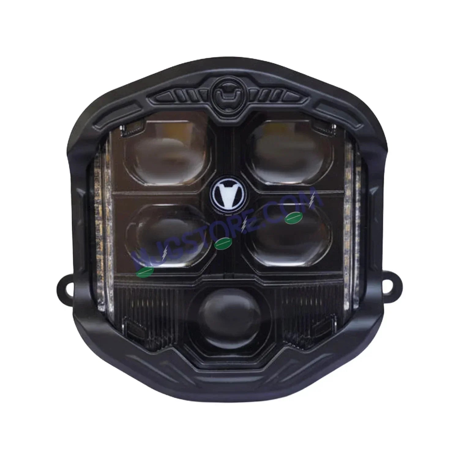 HJG GodsEye 5 Lens Original Gods Eye 5 LED 1.0 White/Red Off Road 7 inch 120W LED Headlight Spot Light Fog Light Universal For Bike, Truck, Jeep, Thar Car Bike Led Headlights Lights Led Fog Lights For Motorcycle Car SUV Lights, Pack of 1 LIU HJG GodsEye 5 - Biker.Store - www.biker.store