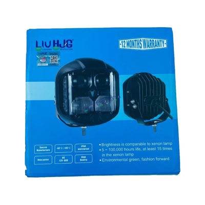 HJG Original Gods Eye GodsEye Helao 4 LED 2.0 White/Red Off Road 7 inch 120W LED Headlight Spot Light Fog Light Universal For Bike, Truck, Jeep, Thar Car Bike Led Headlights Lights Led Fog Lights For Motorcycle Car SUV Lights, Pack of 1 LIU HJG GodsEye - Biker.Store - www.biker.store