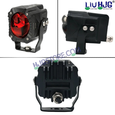 HJG Gorilla V2 Foglight Triple Lens 120W Gorilla V2 Tri Lens Fog New Model with Power Adaptor Ultra Wide Dual Intensity LED Driving Fog Lights White/Yellow/Red (2*60W = 120W Total) Universal For Cars & Bikes LIU HJG Gorilla V2 Projector Fog with Red DRL - Biker.Store - www.biker.store