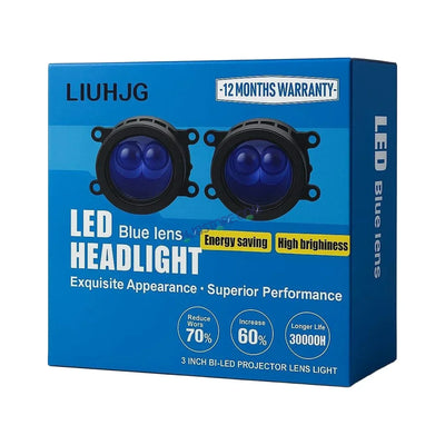 HJG 3 Inch Bi LED Car Projector 140W H8/H9/H11/H16 Foglight with Laser Spot and Wide Spread Red DRL/White/Yellow/Warm White Light 140W Foglight Ultra Wide Dual Intensity LED Driving Fog Lights 3000K/4300K/6500K Universal For All Cars & Bikes H8/H9/H11/H16 - Biker.Store - www.biker.store