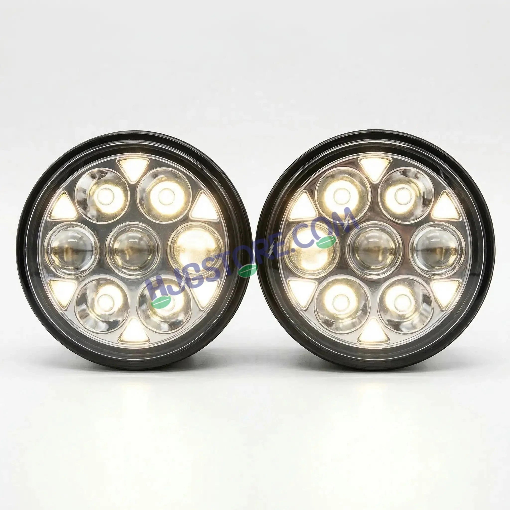HJG New HP 111 140W 7-LED Projector Spread Spot Combo Auxiliary Fog Light Kit – Tri-Color Projector Middle 3 Lens Projector & 4 CREE LEDs with DRL & Adjustable Dimmer Control Wiring Harness, LIU HJG HP111 140W Foglight with Dimmer Controller Harness Kit - HJGstore.com