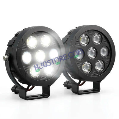 HJG New HP 111 140W 7-LED Projector Spread Spot Combo Auxiliary Fog Light Kit – Tri-Color Projector Middle 3 Lens Projector & 4 CREE LEDs with DRL & Adjustable Dimmer Control Wiring Harness, LIU HJG HP111 140W Foglight with Dimmer Controller Harness Kit - HJGstore.com
