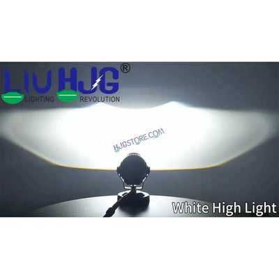 HJG New J37 Single Projector Lens 2pc Foglight Single LED Projector Fog Lens 60W with Red DRL Foglight Ultra Wide Dual Intensity LED Fog Lights White/Yellow/Red DRL Projector (60W) Universal For All Cars & Bikes LIU HJG J37 Projector Lens Power Efficient - Biker.Store - www.biker.store