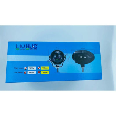 HJG New J37 Single Projector Lens 2pc Foglight Single LED Projector Fog Lens 60W with Red DRL Foglight Ultra Wide Dual Intensity LED Fog Lights White/Yellow/Red DRL Projector (60W) Universal For All Cars & Bikes LIU HJG J37 Projector Lens Power Efficient - Biker.Store - www.biker.store