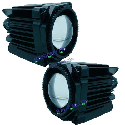 HJG Laser Cannon Foglight 500 Meters Laser Focus Projector Fog Projector Lens with 300 Meters Low Beam 500 Meters High Beam 80W Foglight Ultra Wide Dual Intensity LED Fog Lights White/Yellow Universal For All Cars & Bikes LIU HJG Laser Cannon Foglight 2pc - Biker.Store - www.biker.store