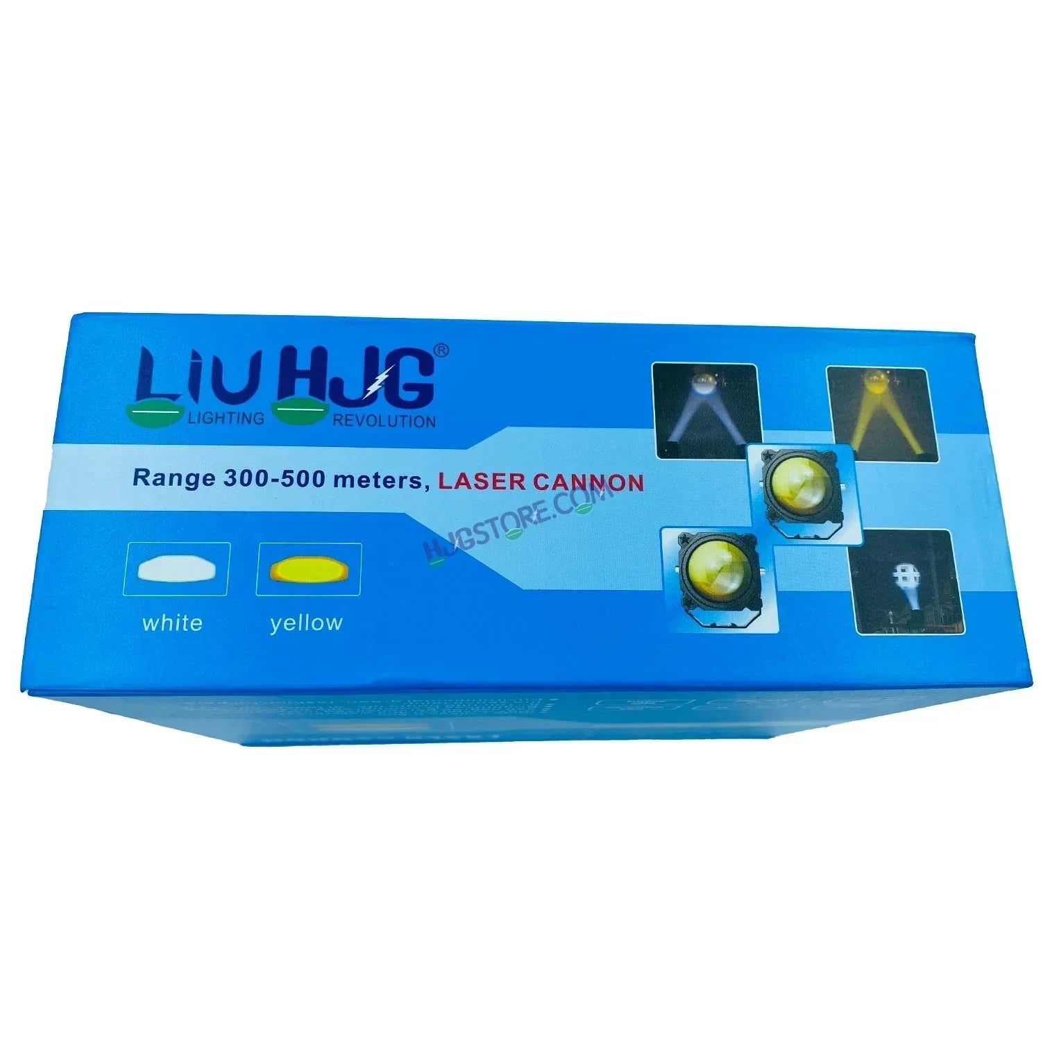 HJG Laser Cannon Foglight 500 Meters Laser Focus Projector Fog Projector Lens with 300 Meters Low Beam 500 Meters High Beam 80W Foglight Ultra Wide Dual Intensity LED Fog Lights White/Yellow Universal For All Cars & Bikes LIU HJG Laser Cannon Foglight 2pc - Biker.Store - www.biker.store