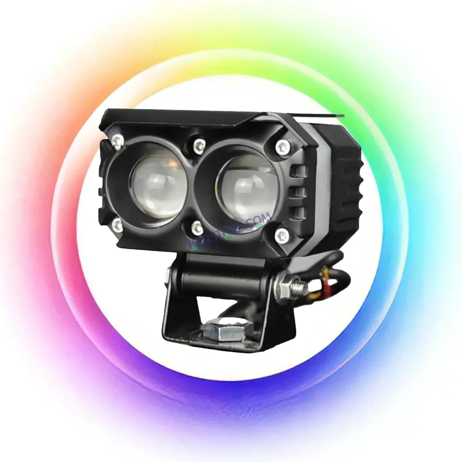 HJG M Series RGB DRL 2 Lens Projector Lens 1pc Foglight RGB DRL Modes 2 Lens LED Projector Fog Lens 25W with RGB DRL Foglight Ultra Wide Dual Intensity LED Fog Lights White/Yellow/RGB DRL Projector (25W) Universal For All Cars & Bikes LIU HJG RGB Foglight - Biker.Store - www.biker.store