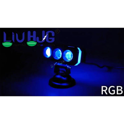 HJG M Series RGB DRL 3 Lens Projector Lens 2pc Foglight RGB DRL Modes 3 Lens LED Projector Fog Lens 50W with RGB DRL Foglight Ultra Wide Dual Intensity LED Fog Lights White/Yellow/RGB DRL Projector (50W) Universal For All Cars & Bikes LIU HJG RGB Foglight - Biker.Store - www.biker.store