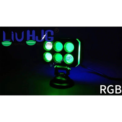 HJG M Series RGB DRL 6x6 Projector Lens 2pc Foglight with RGB DRL Modes 6x6 LED Projector Fog Lens 60W with RGB DRL Foglight Ultra Wide Dual Intensity LED Fog Lights White/Yellow/RGB DRL Projector (60W) Universal For All Cars & Bikes LIU HJG RGB Fog Light - Biker.Store - www.biker.store