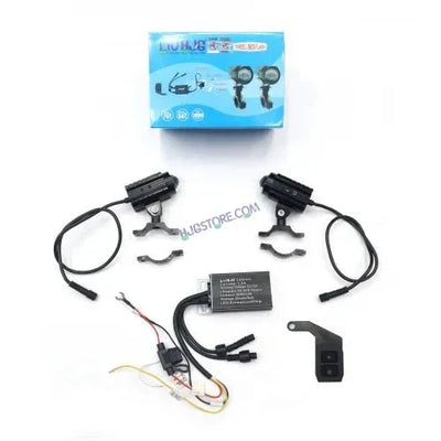 HJG Remote Mini Drive Lens Foglight with Remote Wiring Harness Kit Ultra Wide Dual Intensity LED Driving Fog Lights White/Yellow Universal For All Cars & Bikes With Wiring Harness Kit - Biker.Store - www.biker.store