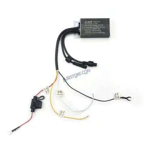 HJG Remote Mini Drive Lens Foglight with Remote Wiring Harness Kit Ultra Wide Dual Intensity LED Driving Fog Lights White/Yellow Universal For All Cars & Bikes With Wiring Harness Kit - Biker.Store - www.biker.store