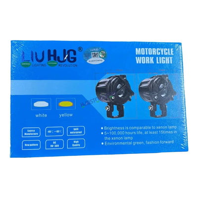 HJG Mini Mercedes Y Lens with Cooling Fan 80W Foglight Ultra Wide Dual Intensity LED Driving Fog Lights White/Yellow (2*40W = 80W Total) Universal For All Cars & Bikes LIU HJG Mini Mercedes Y Lens 80W with Cooling Fan Ultra Wide Light Throw - Biker.Store - www.biker.store