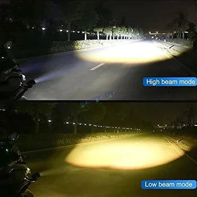 HJG Mini Mercedes Y Lens with Cooling Fan 80W Foglight Ultra Wide Dual Intensity LED Driving Fog Lights White/Yellow (2*40W = 80W Total) Universal For All Cars & Bikes LIU HJG Mini Mercedes Y Lens 80W with Cooling Fan Ultra Wide Light Throw - Biker.Store - www.biker.store