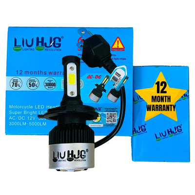 HJG Original Nighteye LED Car Headlight Bulbs with H-4 Fitting COB Chips 6500K White, With 12 months warranty for bike and car (Pack of 2) - Biker.Store - www.biker.store