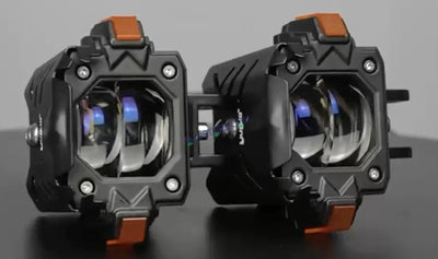 HJG NightBreaker Gorilla Dual Projector Lens Foglight 120W Dual Lens Projector Lens Fog Light 120W Foglight Ultra Wide Dual Intensity LED Fog Lights White/Yellow Universal For All Cars & Bikes Hazard Indicator LIU HJG NightBreaker P107 Fog Red Amber DRL - Biker.Store - www.biker.store