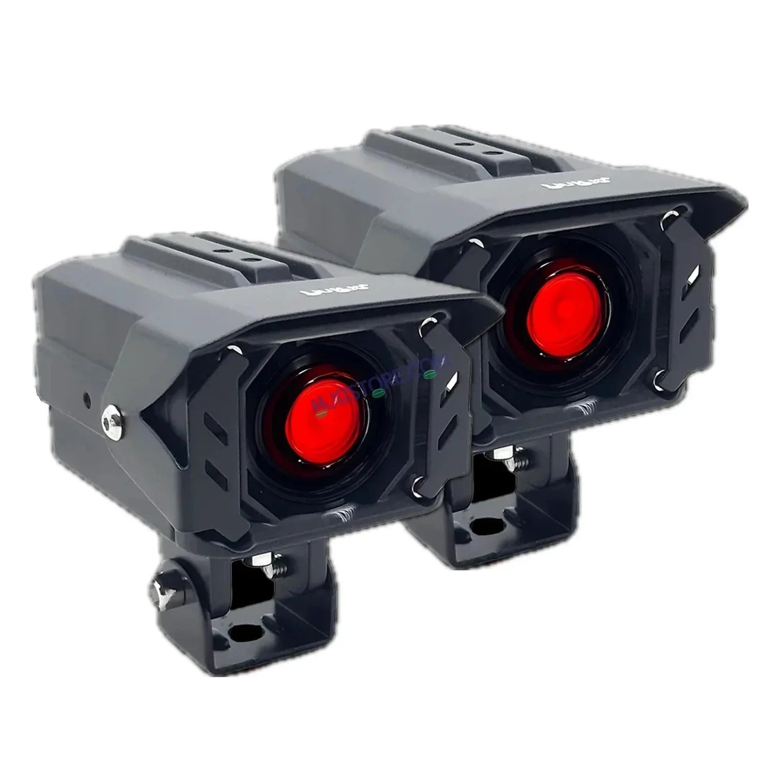 HJG Red Devil Projector Original 200W Projector Lens Fog LED Laser Projector HJG Fog Light with Red Devil Lens 200W Red/White (Low and High Beam) MEGA DRIVE Fog Light For Bike/Car/Thar/Jeep/SUV/Universal ( Cool White with Red Devil DRL ) - Pack of 2 - Biker.Store - www.biker.store