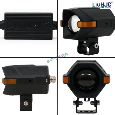 HJG NightBreaker Spaceship P97 Dual Projector Lens Foglight 100W Dual Lens Projector Lens Fog Light 100W Foglight Ultra Wide Dual Intensity LED Fog Lights White/Yellow Universal For All Cars & Bikes with Hazard Indicator LIU HJG P97 Foglight Red Amber DRL - Biker.Store - www.biker.store
