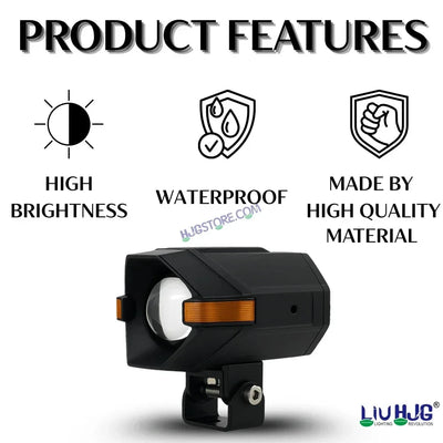 HJG NightBreaker Spaceship P97 Dual Projector Lens Foglight 100W Dual Lens Projector Lens Fog Light 100W Foglight Ultra Wide Dual Intensity LED Fog Lights White/Yellow Universal For All Cars & Bikes with Hazard Indicator LIU HJG P97 Foglight Red Amber DRL - Biker.Store - www.biker.store