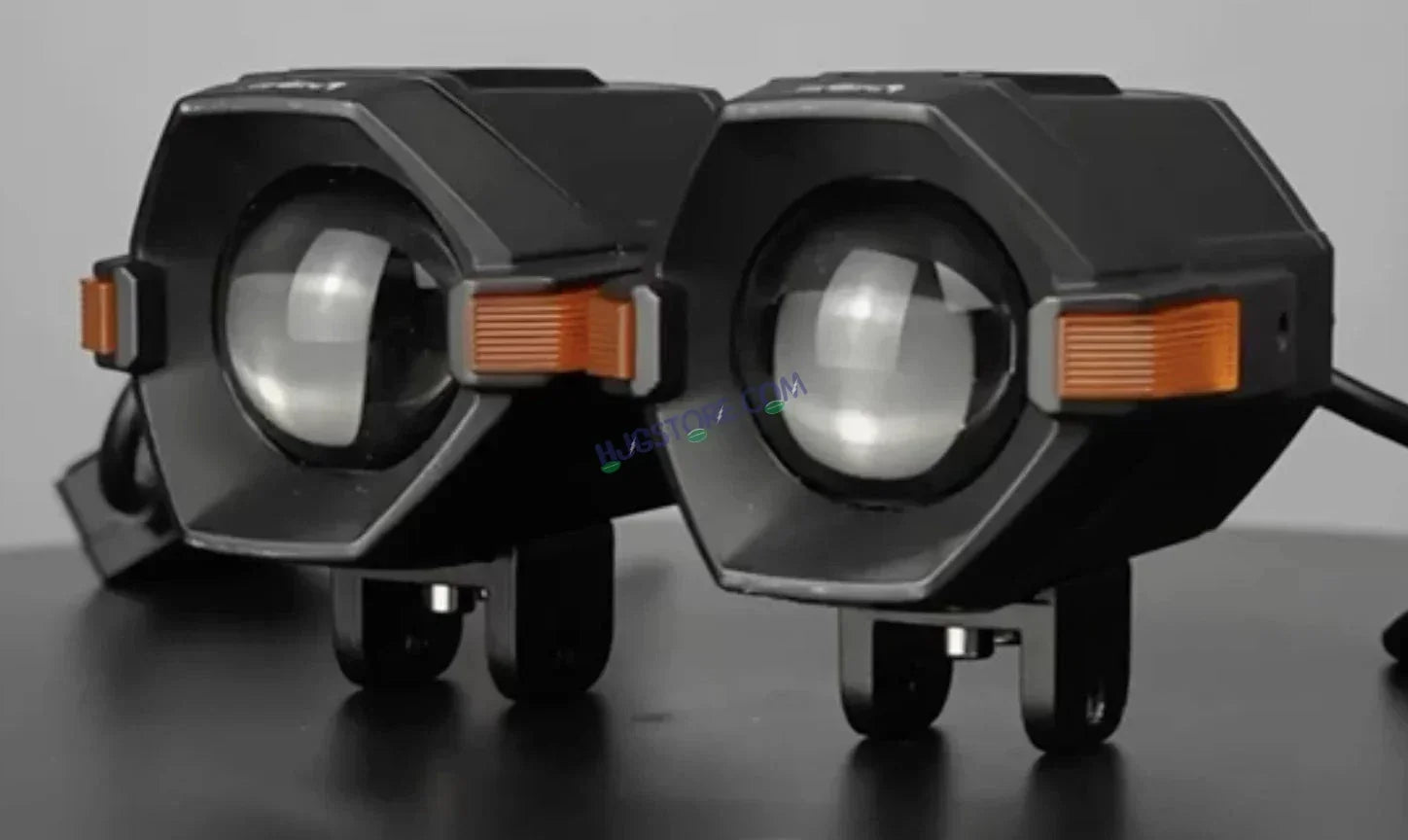 HJG NightBreaker Spaceship P97 Dual Projector Lens Foglight 100W Dual Lens Projector Lens Fog Light 100W Foglight Ultra Wide Dual Intensity LED Fog Lights White/Yellow Universal For All Cars & Bikes with Hazard Indicator LIU HJG P97 Foglight Red Amber DRL - Biker.Store - www.biker.store