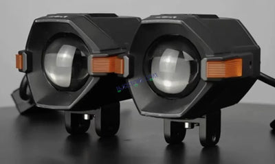 HJG NightBreaker Spaceship P97 Dual Projector Lens Foglight 100W Dual Lens Projector Lens Fog Light 100W Foglight Ultra Wide Dual Intensity LED Fog Lights White/Yellow Universal For All Cars & Bikes with Hazard Indicator LIU HJG P97 Foglight Red Amber DRL - Biker.Store - www.biker.store