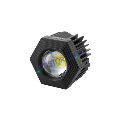 HJG Poki Foglights Mini Hexagon Projector LED Fog Lights | 40W 12,000LM Super Bright Dual Shot | Cool White & Yellow with Red DRL & Flash Mode | Universal Fit for Bike, Motorcycle, Car, Thar & Jeep (Pack of 2) - Biker.Store - www.biker.store