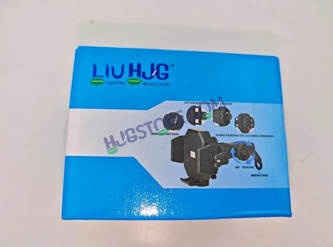 HJG Hexagon R6 Mobile Holder with Mirror Mount for Bike and Scooter, Two Wheelers Universal HJG Hexagon R6 Mirror Mount Mobile Holder Anti-Theft Mobile Holder 360 Degree Rotation Adjustable Size and Locking System LIU HJG Hexagon R6 Mirror Mount Holder - Biker.Store - www.biker.store