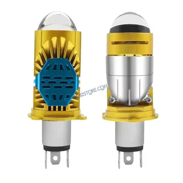 HJG RTD Lens H4 White/Yellow New Model Yellow Low White High RTD Lens Dual Projector Lens H4 LED Bulb 50W HJG Projector Light H4 LED RTD Lens with Fan Bulb 5000LM Dual Beam WY Hi/Lo Beam Headlight 12V/24V for Motorcycle/Car, Set of 1, White/Yellow Hi/Lo - Biker.Store - www.biker.store
