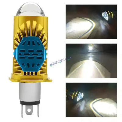 HJG RTD Lens H4 New Model White Low Beam White High Beam RTD Lens Dual Projector Lens H4 LED Bulb 50W HJG Projector Light H4 LED Mini Projector Lens with Fan Bulb 5000LM Conversion Kit Hi/Lo Beam Headlight 12V/24V for Motorcycle/Car, Set of 1, White Hi/Lo - Biker.Store - www.biker.store
