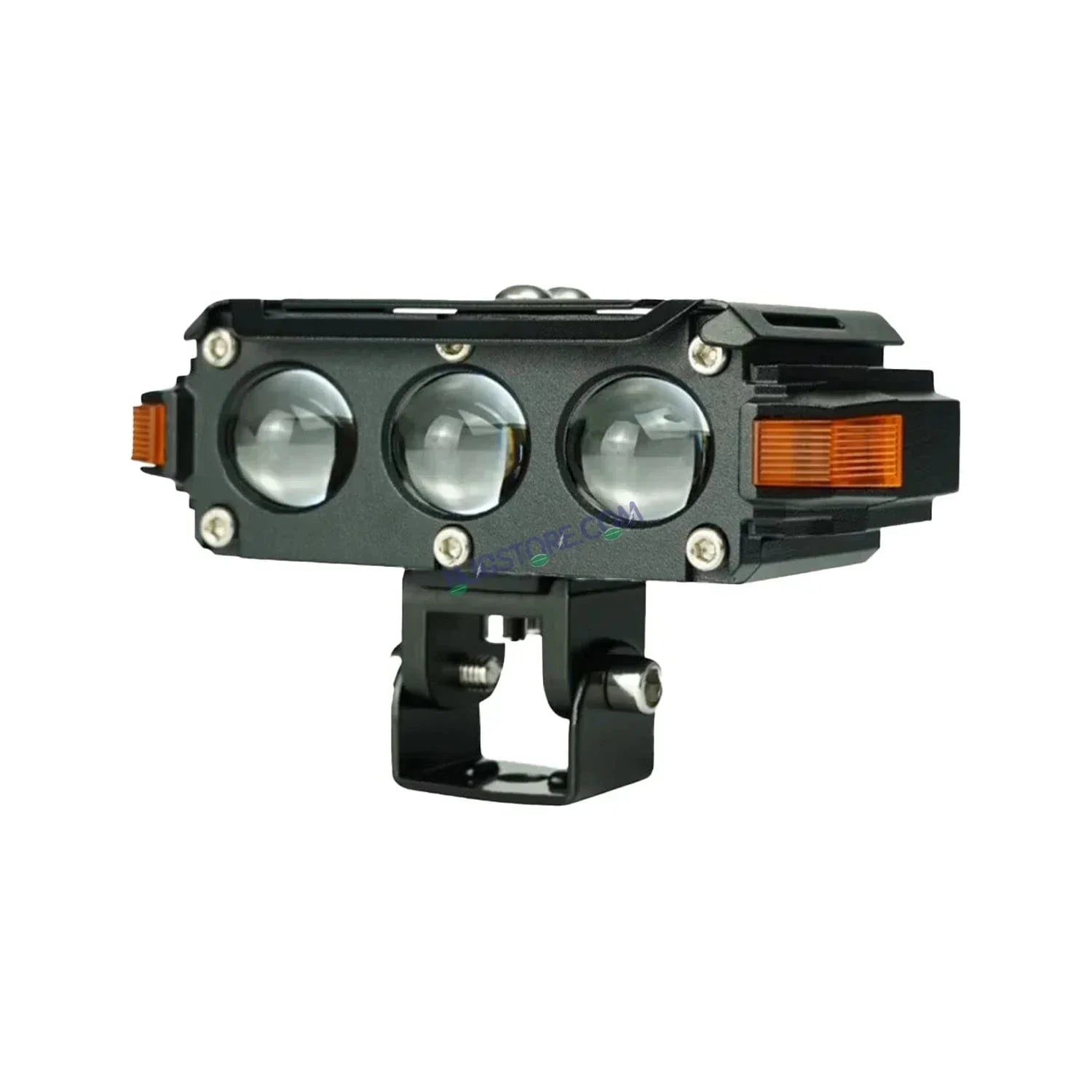 HJG Hazard Series Foglight Triple 3 Lens 120W New Model with Red Orange Hazard DRL Foglight Ultra Wide Dual Intensity LED Fog Lights White/Yellow (2*60W= 120W Total) Universal For All Cars & Bikes LIU HJG Hazard S61 3 Lens Projector Fog with Red Amber DRL - Biker.Store - www.biker.store