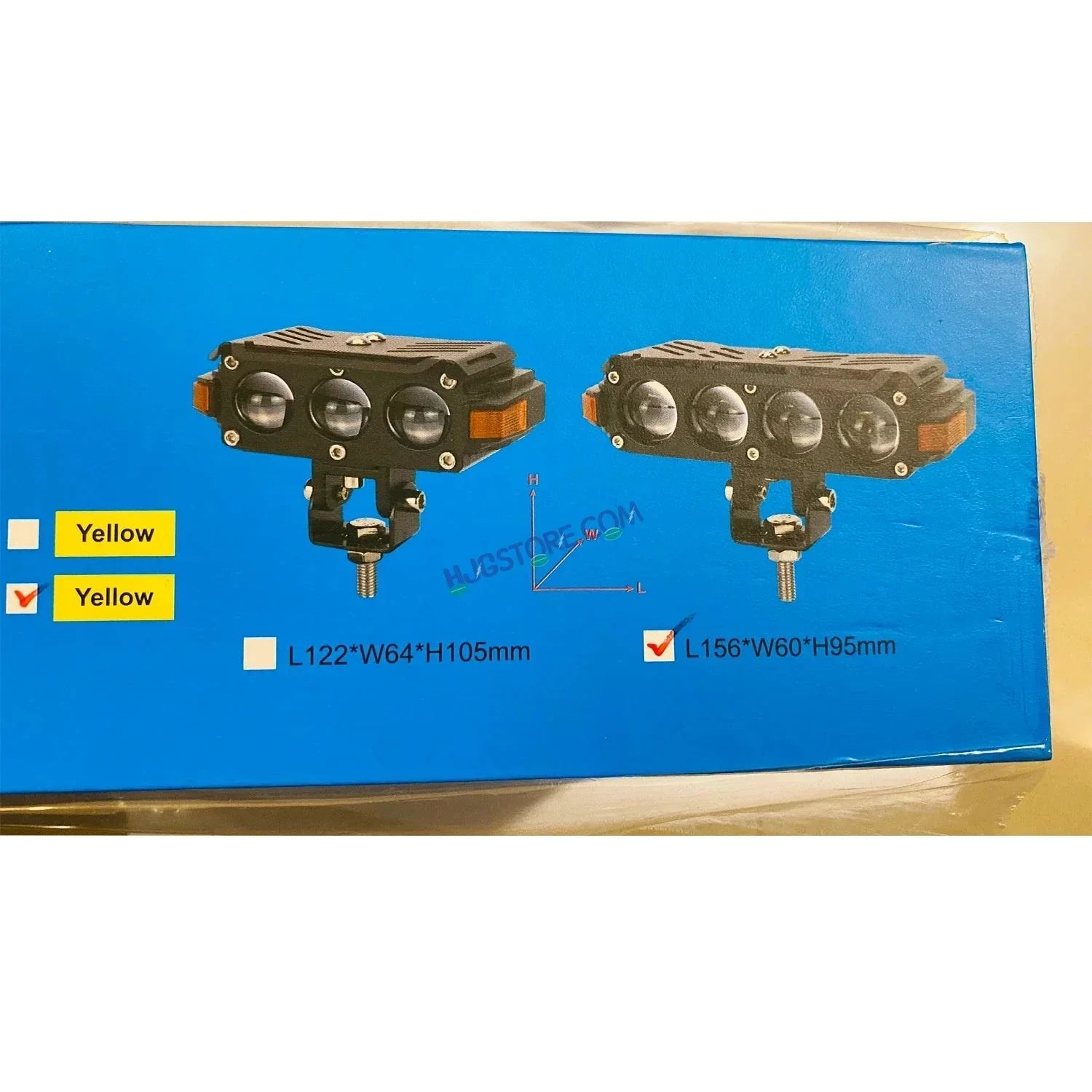 HJG Hazard Series Foglight Quad 4 Lens 160W New Model with Red Orange Hazard DRL Foglight Ultra Wide Dual Intensity LED Fog Lights White/Yellow (2*80W= 160W Total) Universal For All Cars & Bikes LIU HJG Hazard S62 4 Lens Projector Fog with Red Amber DRL - Biker.Store - www.biker.store