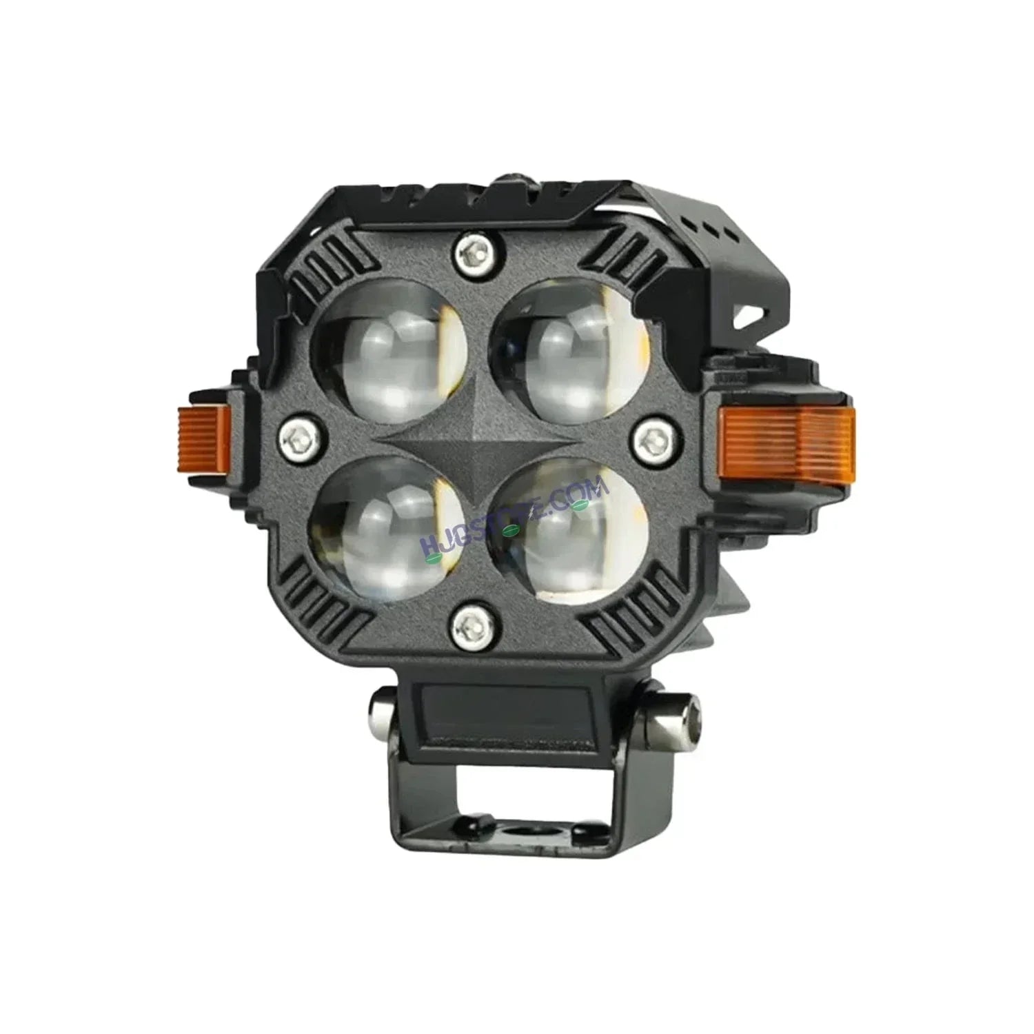 HJG Hazard Series Foglight Quad 4x4 Lens 120W New Model with Red Orange Hazard DRL Foglight Ultra Wide Dual Intensity LED Fog Lights White/Yellow (2*60W= 120W Total) Universal For All Cars & Bikes LIU HJG Hazard S65 4x4 Lens Projector Fog Red Amber DRL - Biker.Store - www.biker.store