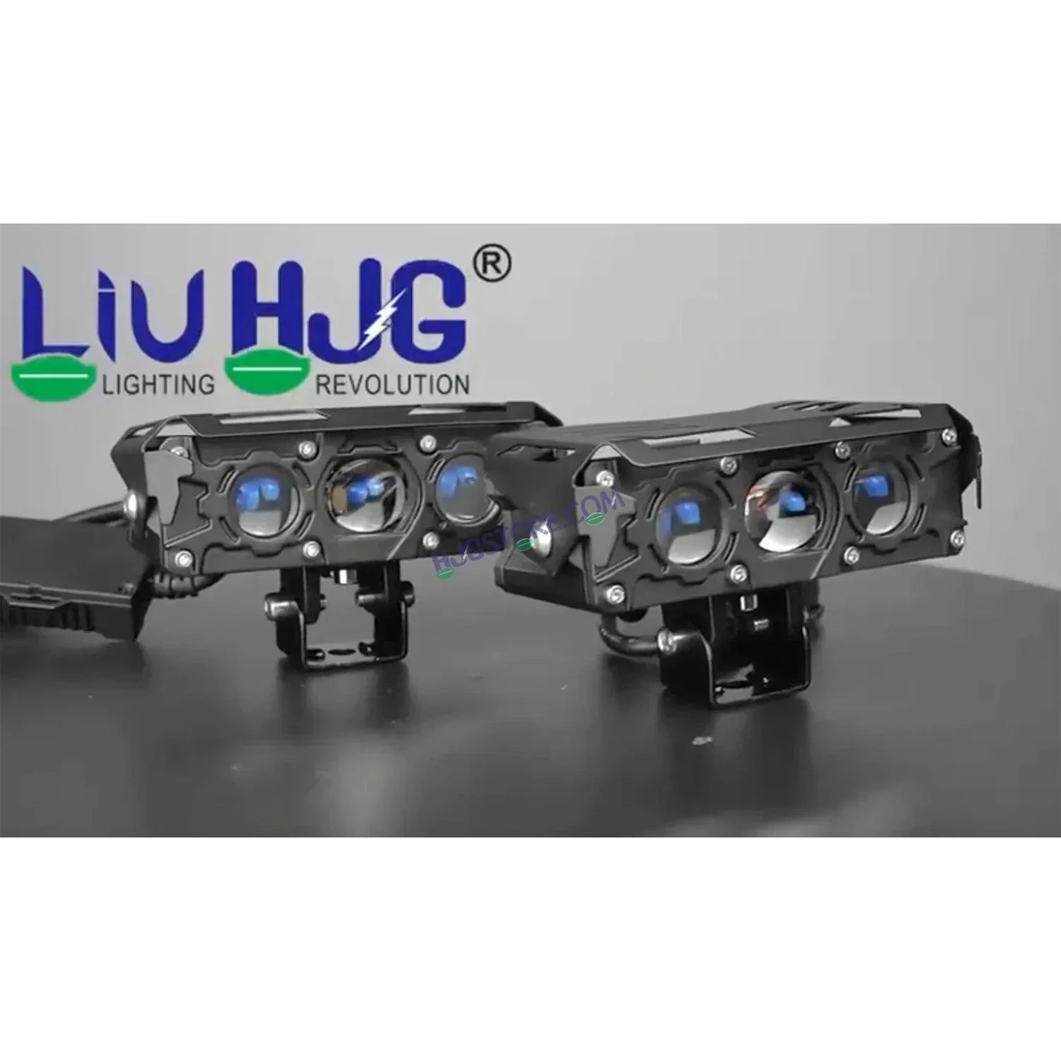 HJG New S75 Triple Projector Lens 180W Foglight Triple LED Projector Fog Lens 180W with Red DRL Foglight Ultra Wide Dual Intensity LED Fog Lights White/Yellow/Red DRL Projector (180W) Universal For All Cars & Bikes LIU HJG S75 Triple Projector Lens - Biker.Store - www.biker.store