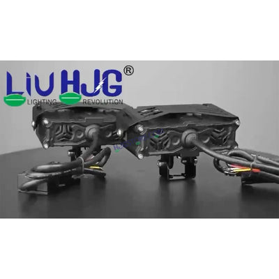 HJG New S75 Triple Projector Lens 180W Foglight Triple LED Projector Fog Lens 180W with Red DRL Foglight Ultra Wide Dual Intensity LED Fog Lights White/Yellow/Red DRL Projector (180W) Universal For All Cars & Bikes LIU HJG S75 Triple Projector Lens - Biker.Store - www.biker.store