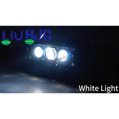 HJG New S75 Triple Projector Lens 180W Foglight Triple LED Projector Fog Lens 180W with Red DRL Foglight Ultra Wide Dual Intensity LED Fog Lights White/Yellow/Red DRL Projector (180W) Universal For All Cars & Bikes LIU HJG S75 Triple Projector Lens - Biker.Store - www.biker.store