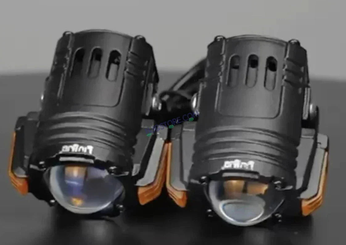 HJG S-82 Foglight Projector Lens Foglight 80W with Hazard Indicator Projector Lens Fog Light 80W Foglight Ultra Wide Dual Intensity LED Fog Lights White/Yellow Universal For All Cars & Bikes with Hazard Indicator LIU HJG S-82 Foglight with Red Amber DRL - Biker.Store - www.biker.store