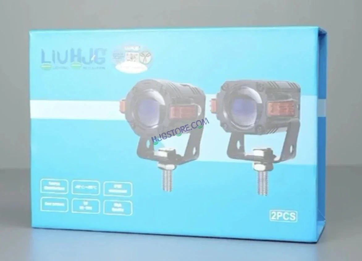 HJG S-82 Foglight Projector Lens Foglight 80W with Hazard Indicator Projector Lens Fog Light 80W Foglight Ultra Wide Dual Intensity LED Fog Lights White/Yellow Universal For All Cars & Bikes with Hazard Indicator LIU HJG S-82 Foglight with Red Amber DRL - Biker.Store - www.biker.store