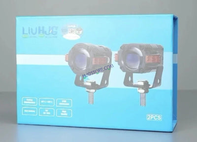 HJG S-82 Foglight Projector Lens Foglight 80W with Hazard Indicator Projector Lens Fog Light 80W Foglight Ultra Wide Dual Intensity LED Fog Lights White/Yellow Universal For All Cars & Bikes with Hazard Indicator LIU HJG S-82 Foglight with Red Amber DRL - Biker.Store - www.biker.store