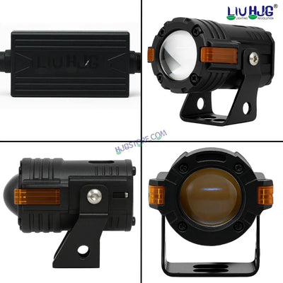 HJG S-82 Foglight Projector Lens Foglight 80W with Hazard Indicator Projector Lens Fog Light 80W Foglight Ultra Wide Dual Intensity LED Fog Lights White/Yellow Universal For All Cars & Bikes with Hazard Indicator LIU HJG S-82 Foglight with Red Amber DRL - Biker.Store - www.biker.store