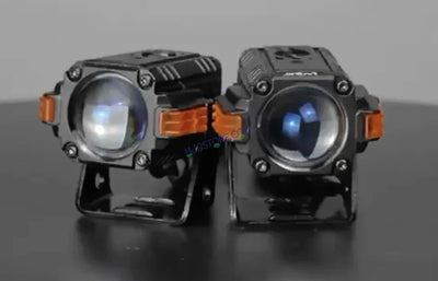 HJG S-83 Foglight Projector Lens Foglight 80W with Hazard Indicator Projector Lens Fog Light 80W Foglight Ultra Wide Dual Intensity LED Fog Lights White/Yellow Universal For All Cars & Bikes with Hazard Indicator LIU HJG S-83 Foglight with Red Amber DRL - Biker.Store - www.biker.store