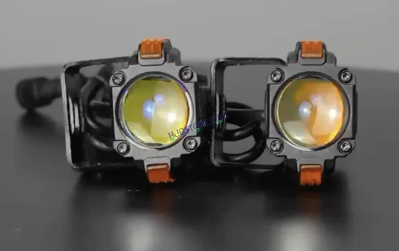 HJG S-83 Foglight Projector Lens Foglight 80W with Hazard Indicator Projector Lens Fog Light 80W Foglight Ultra Wide Dual Intensity LED Fog Lights White/Yellow Universal For All Cars & Bikes with Hazard Indicator LIU HJG S-83 Foglight with Red Amber DRL - Biker.Store - www.biker.store